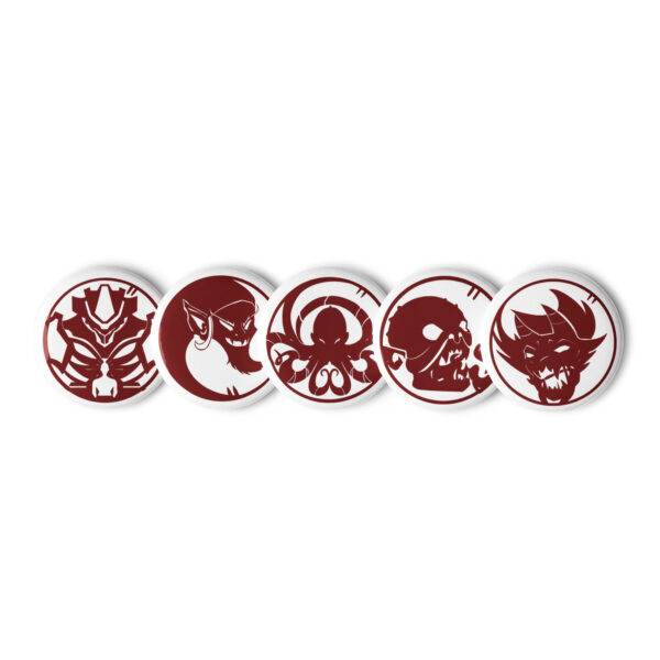 Set de pins - Giant, Korrigan, Kraken, Ogre, Tarasque rouge
